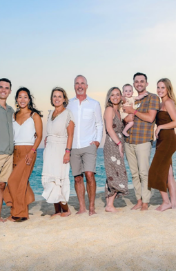 Dave Keil and family on the beach