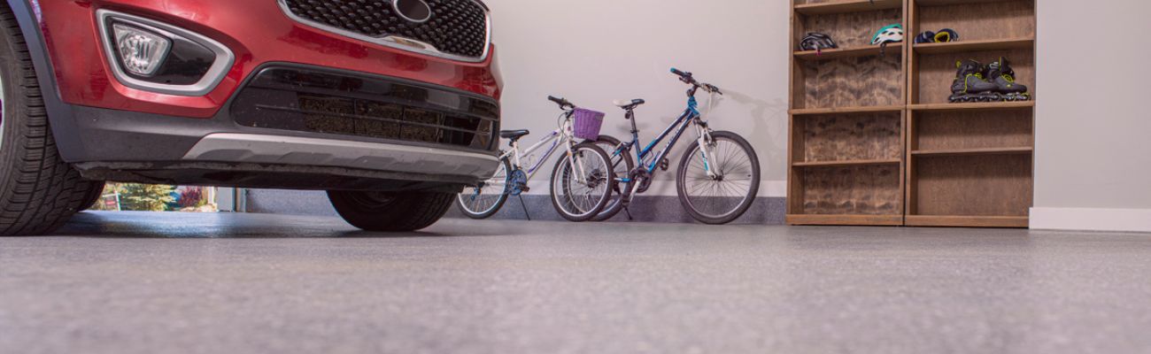 car and bike in garage