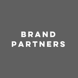 "Brand Partners" text on a gray background