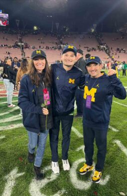 Leo Blavin on the field at a University of Michigan football game